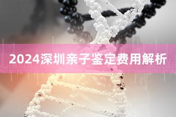 2024深圳亲子鉴定费用解析